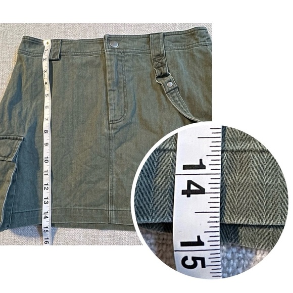 FOREVER 21 Olive Green Cargo Mini Skirt Strap Army Textured F21Junior Women L - Picture 9 of 10